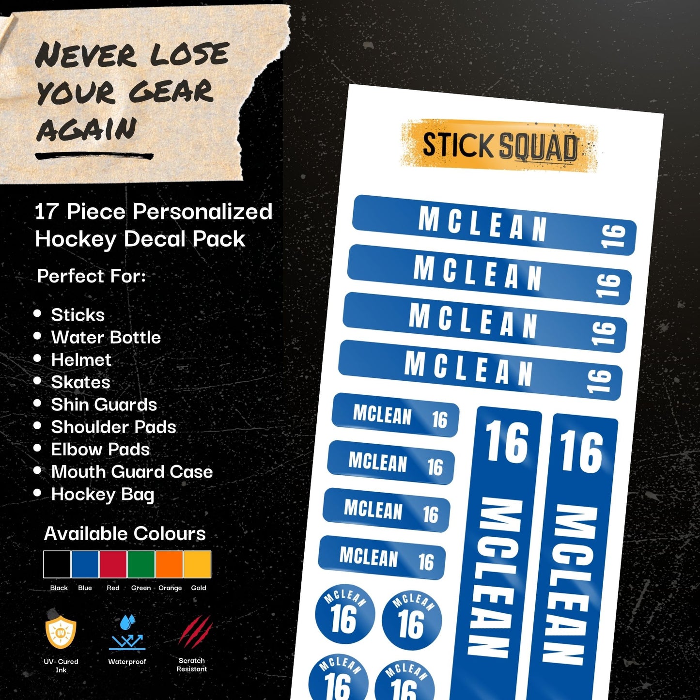 Stick Squad Hockey Player Label Pack